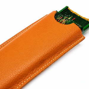 FUNDA PARA ABANICO DE 23 CM SIMPLE ABIERTA EN PIEL - CUERO