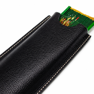 FUNDA PARA ABANICO DE 23 CM SIMPLE ABIERTA EN PIEL - NEGRO